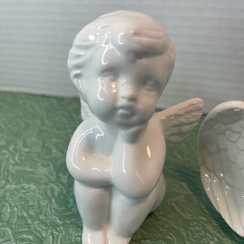 Vintage Malco Angel Cherubs Set Of 2 Figurines Mantle Holiday - Picture 7 of 8